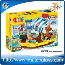 Hot sales creative DIY ABS plastic pirate ship building block toy